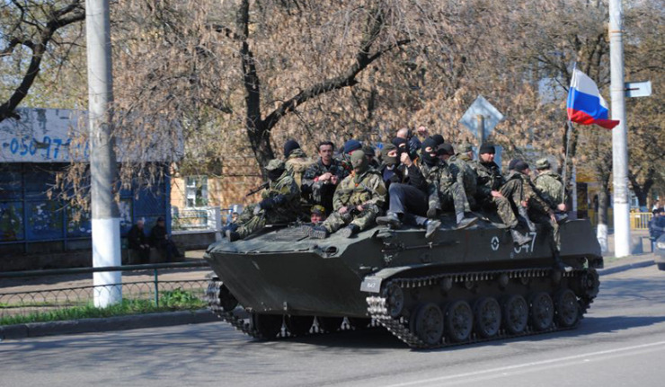 Украјинска војска у Славјанску истакла руску заставу