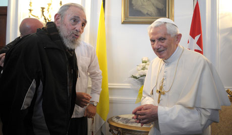 Фидел Кастро се срео с Римским папом Бенедиктом XVI
