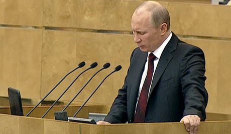 Премијер Путин одговара на питања посланика после извештаја о раду владе
